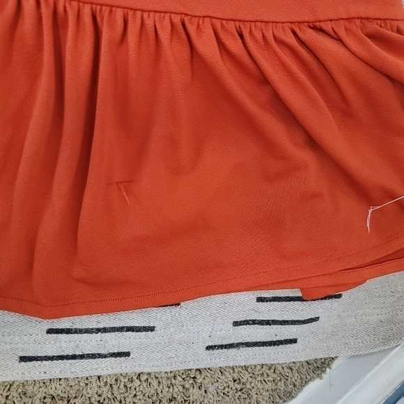 BAUM UND PFERDGARTEN RUST ORANGE MIDI DRESS, w RUFFLE DETAIL SZ SMALL - Picture 12 of 14